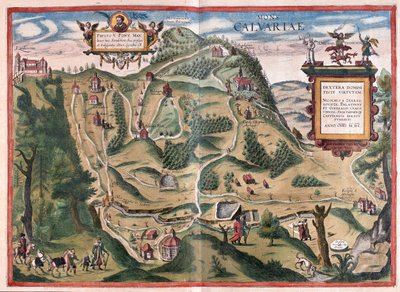 Kalwarya Zebrzydowka (sud-est de Cracovie), Pologne - dans "Civitates Orbis Terrarum" de Georg Braun, Cologne 1617 - Georg Braun