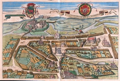 Lowicz, Pologne - dans "Civitates Orbis Terrarum" de Georg Braun, Cologne 1617 - Georg Braun
