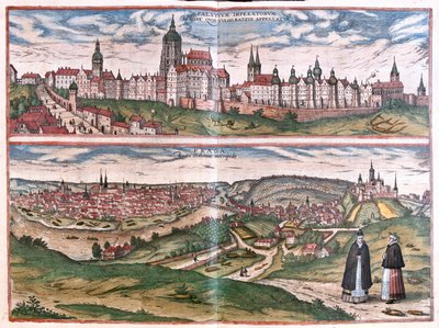 Prague (Bohème), République tchèque - dans "Civitates Orbis Terrarum" de Georg Braun, Cologne 1617 - Georg Braun