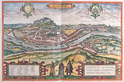 Salzbourg, Allemagne - dans "Civitates Orbis Terrarum" de Georg Braun, Cologne 1617 - Georg Braun
