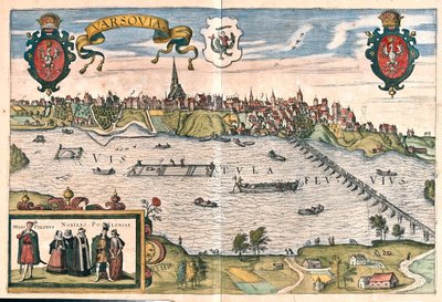 Varsavia, Pologne - dans "Civitates Orbis Terrarum" de Georg Braun, Cologne 1617 - Georg Braun