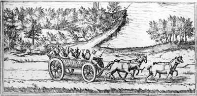 Coche avec passagers en France, détail d