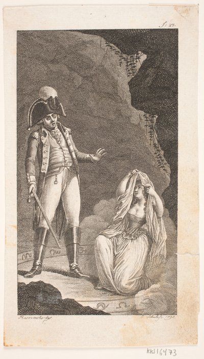 Illustration avec officier et dame agenouillée - Georg Christian Schule