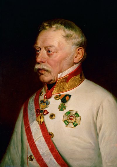 Maréchal Johann Joseph Wenzel Radetzky von Radetz ... (peinture sur toile) - Georg Decker