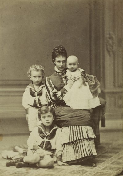 Grande Duchesse Maria Fyodorovna avec enfants, Nicholas Alexandrovich, George - Georg Emil Hansen