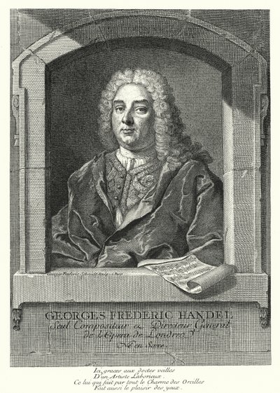 Georg Friedrich Haendel, compositeur baroque allemand (gravure) - Georg Friedrich Schmidt