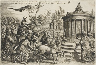 Le Triomphe de la Chasteté, planche deux des Triomphes de Pétrarque - Georg Pencz