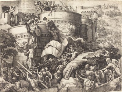 La prise de Carthagène - Georg Pencz after Giulio Romano