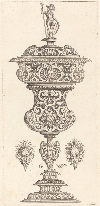 Gobelet avec couvercle surmonté d