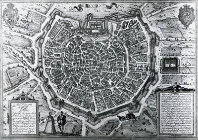 Plan de la ville de Milan en 1572 - Georg Braun and Hogenberg Franz