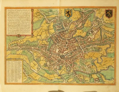 Carte de Gand de Civitates Orbis Terrarum - Georg Braun and Hogenberg Franz