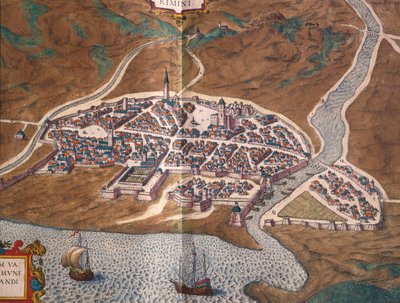 Carte de Rimini - Georg Braun and Hogenberg Franz