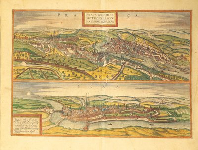 Prague et Cheb, Eger de Civitates Orbis Terrarum - Georg Braun and Hogenberg Franz