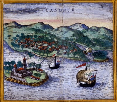 Vue de Canonor (ou Cannanore) en Inde d