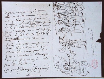 Fonds Lovenjoul E858 Ms 937 1.219 Lettre de George Sand (1804-76) à François Buloz, rédacteur en chef de la 