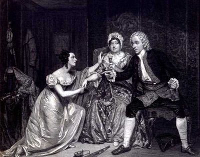 M. Blanchard, Mme Davenport et Mlle M. Tree en Peachum, Mme Peachum et Polly dans 