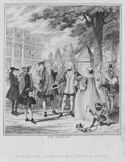 Randulph Crew présenté à Beau Villiers sur le Mall - George (after) Cruikshank