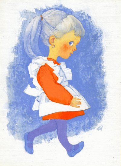 Petite fille avec tablier - George Adamson