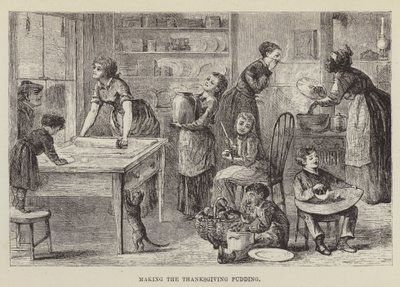 Préparer le pudding de Thanksgiving - George Augustus Sala