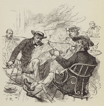 Lire les journaux, chaises à bascule - George Augustus Sala