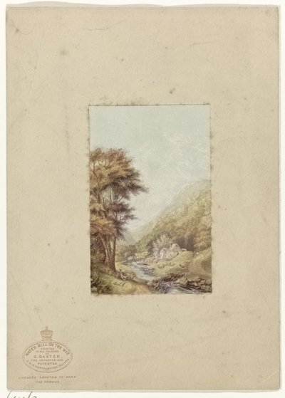 Paysage vallonné avec ruisseau - George Baxter