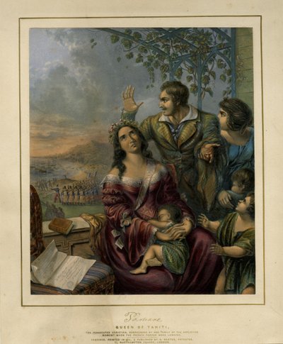 Pomare, reine de Tahiti, la chrétienne persécutée, par George Baxter, 1845, British Museum - George Baxter