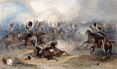 Le capitaine Norman Ramsay, Royal Horse Artillery, galopant avec sa troupe à travers l