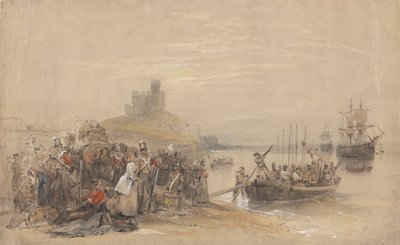 Scène côtière avec troupes embarquant - George Bryant Campion