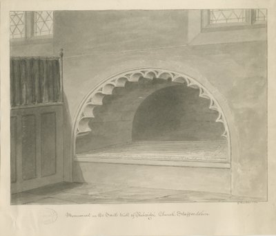 Église de Penkridge - Monument dans le mur sud - George Buckler