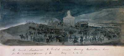 Les armées française, sarde et turque quittant les lignes de Balaklava pour une reconnaissance, vers 1854 - George Cadogan