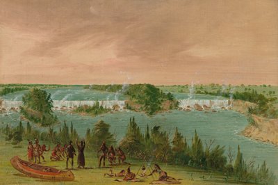 Le père Hennepin et ses compagnons aux chutes de Saint-Antoine. 1er mai 1680, 1847-1848 - George Catlin