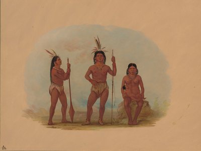 Chef Klahoquaht, sa femme et son fils - George Catlin