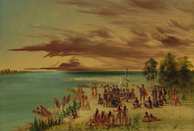 La Salle revendiquant la Louisiane pour la France - George Catlin