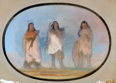 Little Bear, Steep Wind, The Dog ; Trois guerriers distingués de la tribu des Sioux - George Catlin