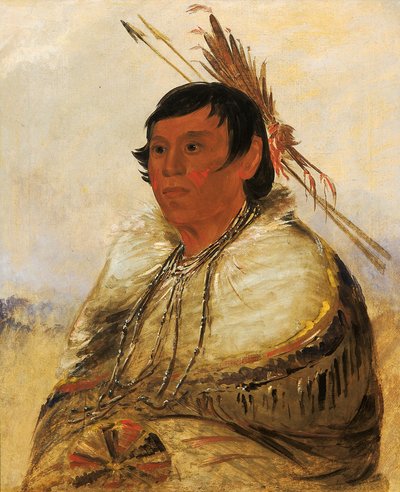 Ni-a-có-mo, Fixer avec le pied, un brave - George Catlin