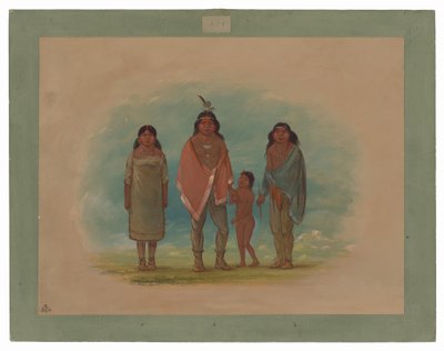 Chef Patagon, son frère et sa fille - George Catlin