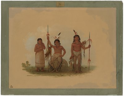 Deux guerriers Arapaho et une femme - George Catlin