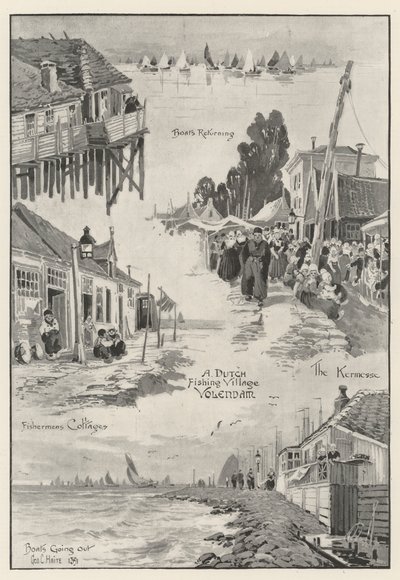 Un village de pêcheurs néerlandais Volendam - George Charles Haite