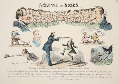 Un chapitre de nez, pub. 1834 (gravure en couleur) - George Cruikshank