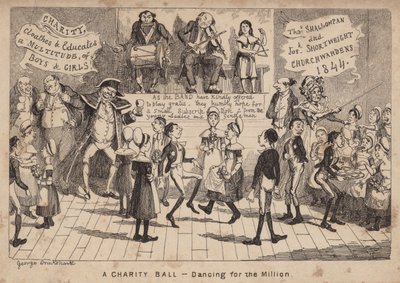 Un bal de charité - danser pour le million; caricature - George Cruikshank
