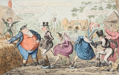 Une visite à la ferme Cockney - Vue des terrains etc., pub. 1835 - George Cruikshank
