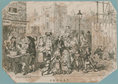 Une scène de marché animée - George Cruikshank