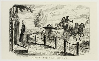 Août - Les chiens ont leurs jours, des gravures sur acier de George Cruikshank aux Almanachs comiques : 1835-1853 - George Cruikshank