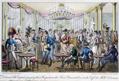 Café des Mille colonnes - dans « La vie à Paris » par David Carey, Londres - George Cruikshank