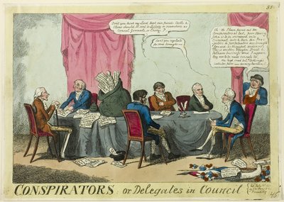 Conspirateurs ou délégués au conseil - George Cruikshank