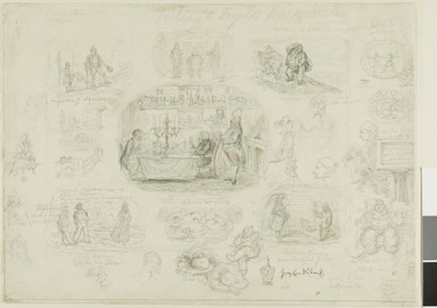 Modes et frayeurs de 1829 (recto); Anges toujours brillants et justes (verso) - George Cruikshank