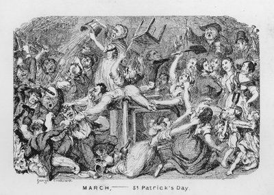 Mars, jour de la Saint-Patrick (gravure) - George Cruikshank