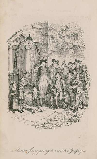 Maître Joey allant rendre visite à son parrain - George Cruikshank
