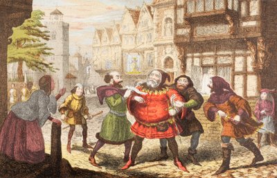 Mrs Quickly fait arrêter Sir John Falstaff dans Henry IV, Partie 2, de 