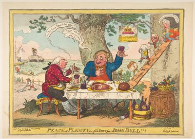 Paix et abondance ou bonnes nouvelles pour John Bull !!!, 25 mai 1814 - George Cruikshank